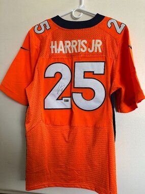 CHRIS HARRIS SIGNED DENVER BRONCOS CB AUTOGRAPHED NIKE JERSEY W/COA 48/L-XL 941